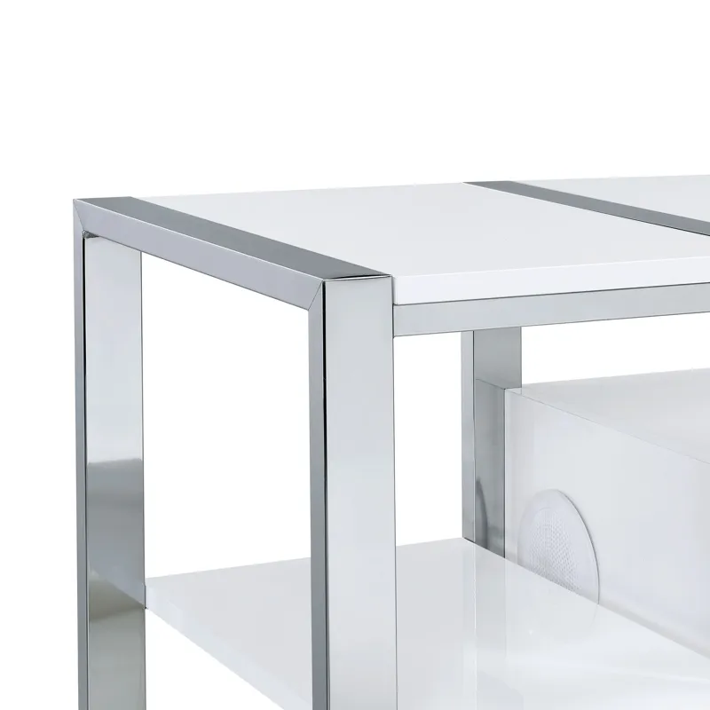 Midway 80\" TV Console with Firelight in White