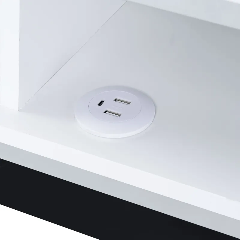 Midway 80\" TV Console with Firelight in White
