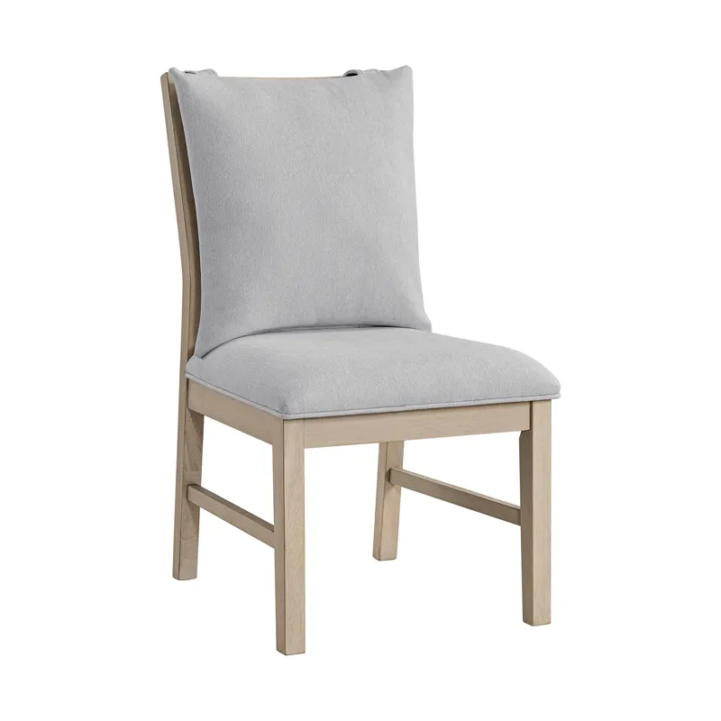 Monterey Dining Side Chair with Cushion and White Fabric in Ash (2 Per Carton)