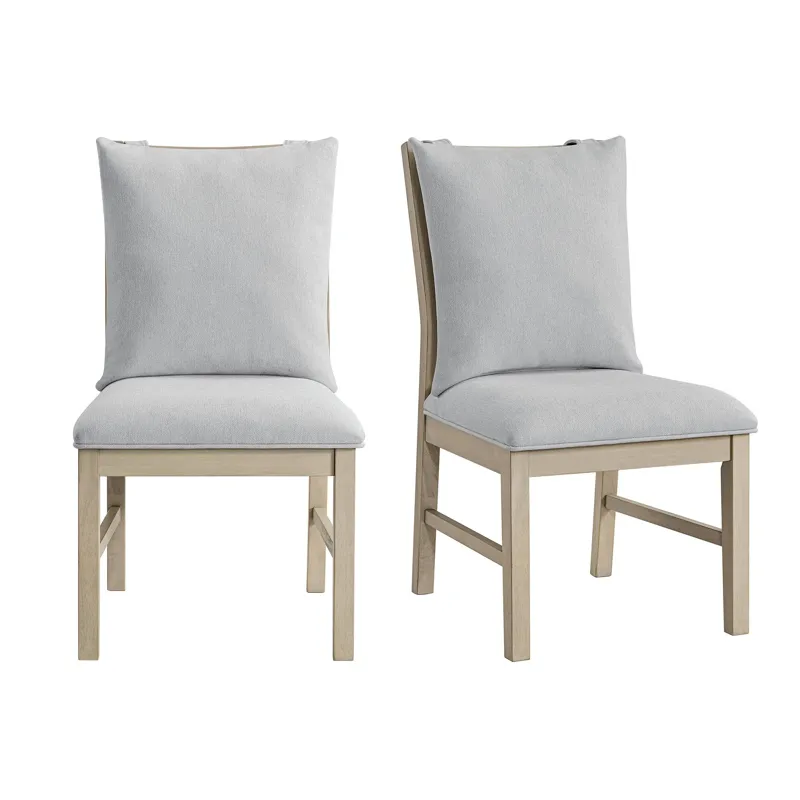 Monterey Dining Side Chair with Cushion and White Fabric in Ash (2 Per Carton)
