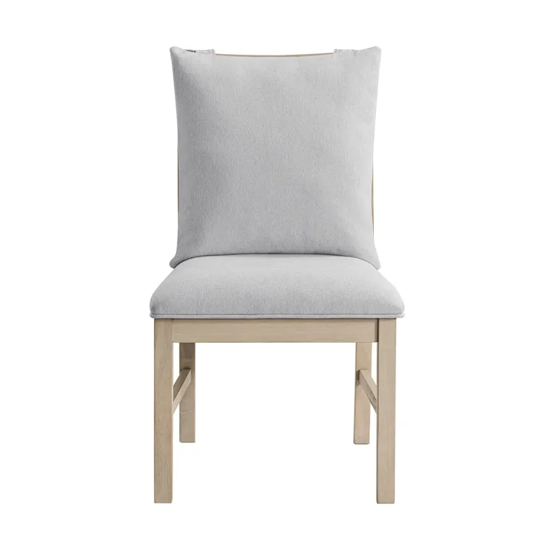Monterey Dining Side Chair with Cushion and White Fabric in Ash (2 Per Carton)