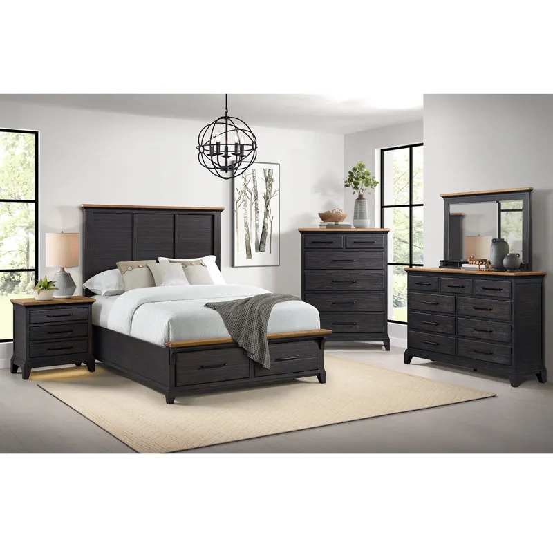 Montrose Dresser and Mirror Set in Espresso & Brown
