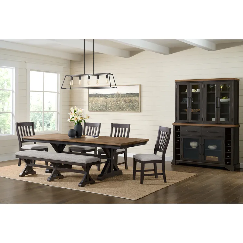 Montrose Dining Side Chair with Light Grey Fabric in Espresso