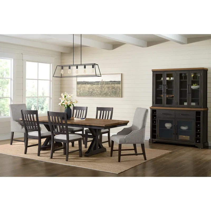 Montrose Dining Side Chair with Light Grey Fabric in Espresso