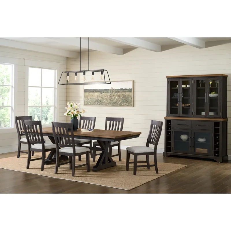 Montrose Dining Side Chair with Light Grey Fabric in Espresso