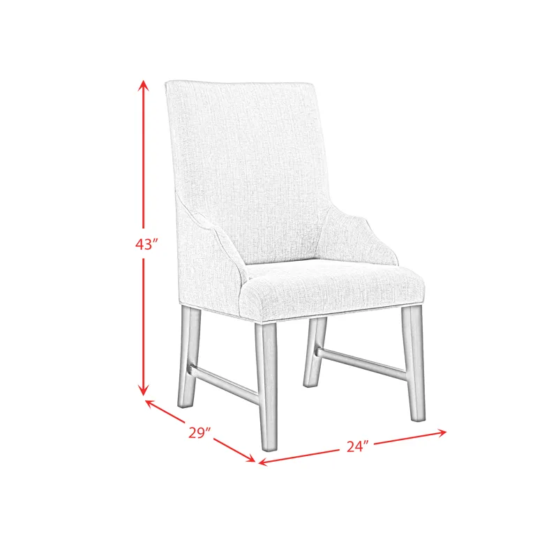 Montrose Dining Host Chair with Light Grey Fabric in Espresso