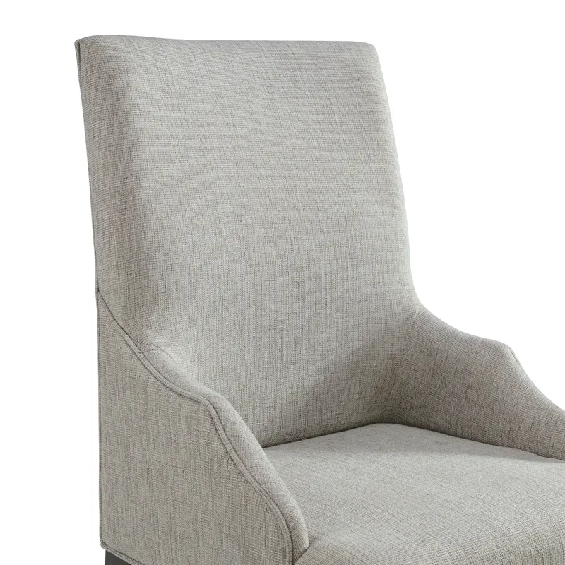 Montrose Dining Host Chair with Light Grey Fabric in Espresso