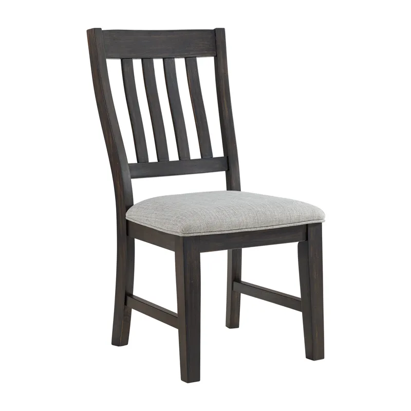 Montrose Dining Side Chair with Light Grey Fabric in Espresso