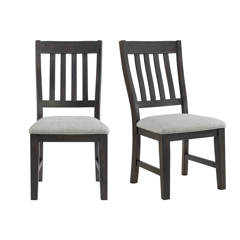 Montrose Dining Side Chair with Light Grey Fabric in Espresso