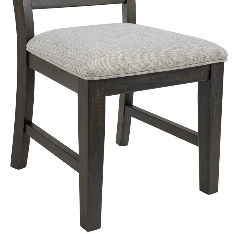 Montrose Dining Side Chair with Light Grey Fabric in Espresso