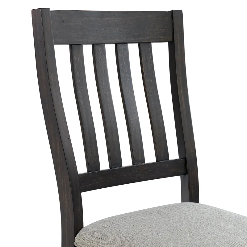 Montrose Dining Side Chair with Light Grey Fabric in Espresso
