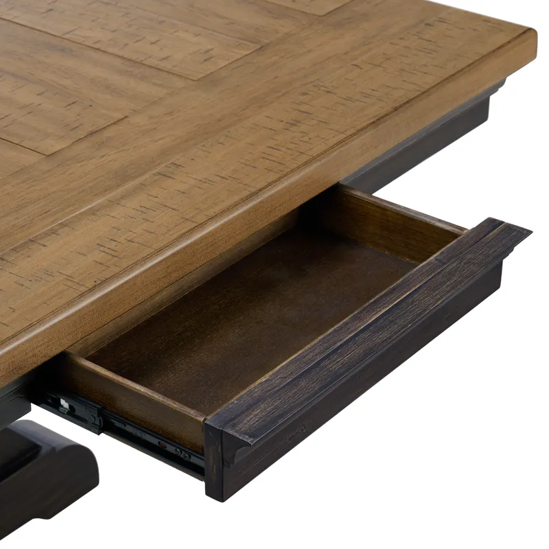 Montrose Dining Table with 20" Leaf in Espresso and Brown