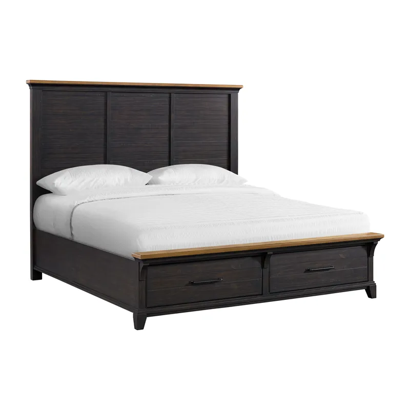 Montrose King Storage Bed in Espresso & Brown