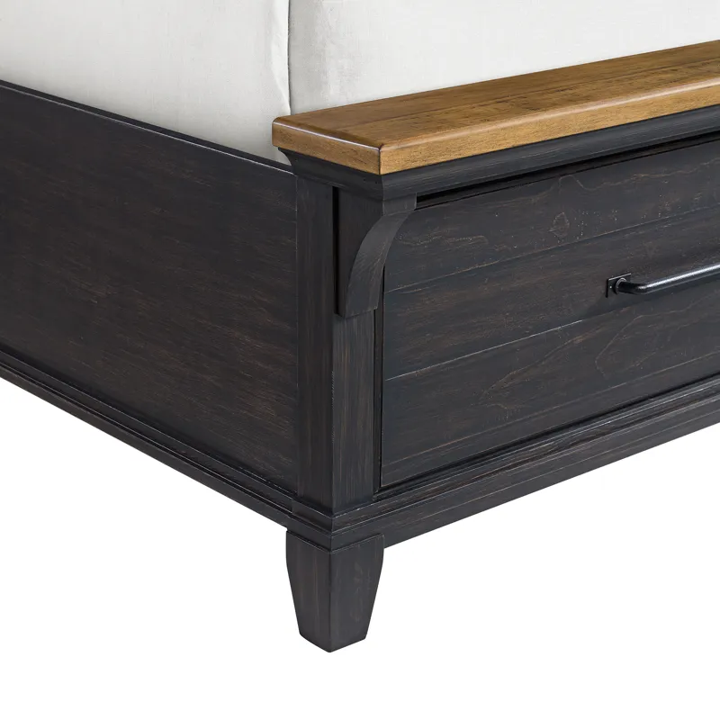 Montrose Queen Storage Bed in Espresso & Brown
