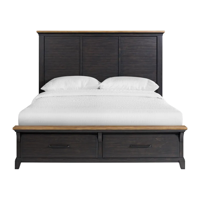 Montrose King Storage Bed in Espresso & Brown
