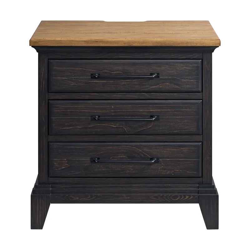 Montrose Nightstand with Charger & Sensor Light in Espresso & Brown