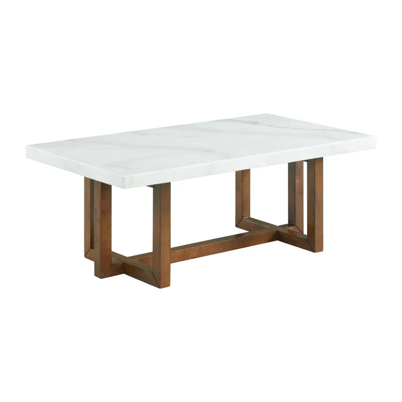 Morris Coffee Table in Espresso W/White Marble Top