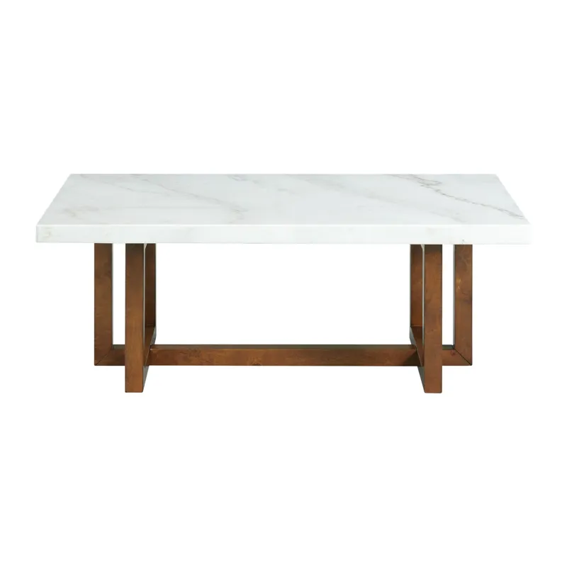Morris Coffee Table in Espresso W/White Marble Top