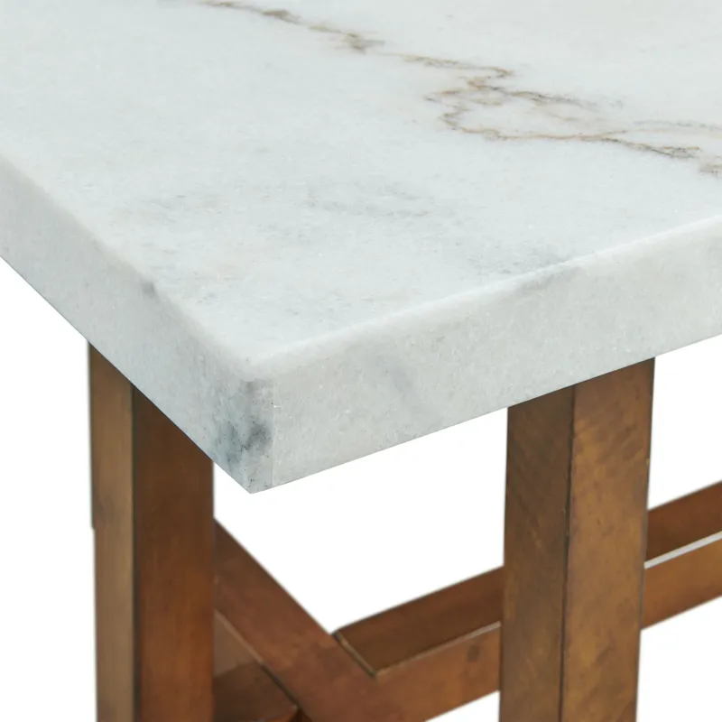 Morris Coffee Table in Espresso W/White Marble Top
