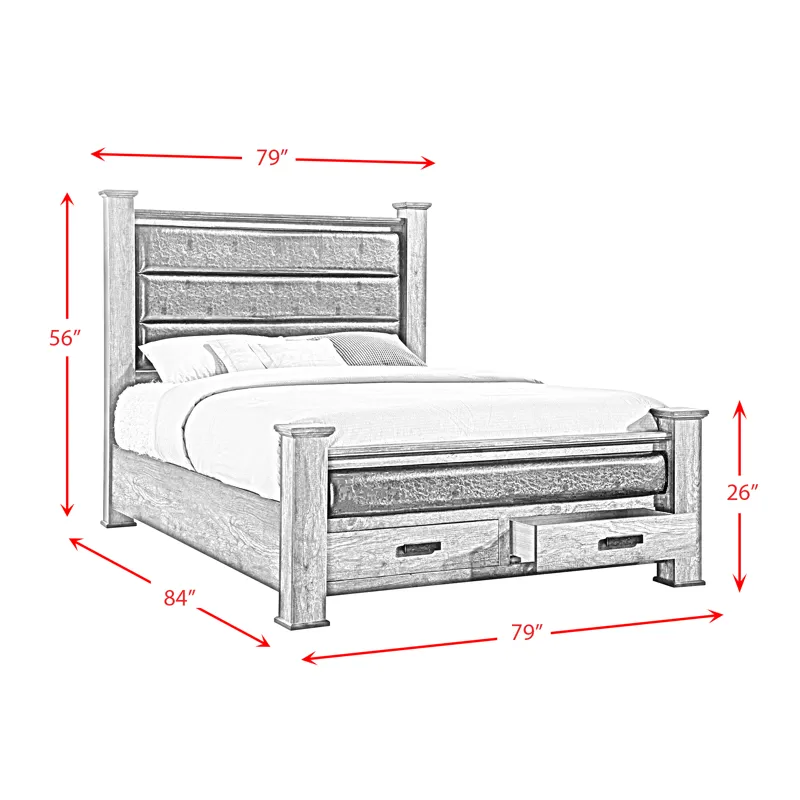Nathan King Storage Poster Bed