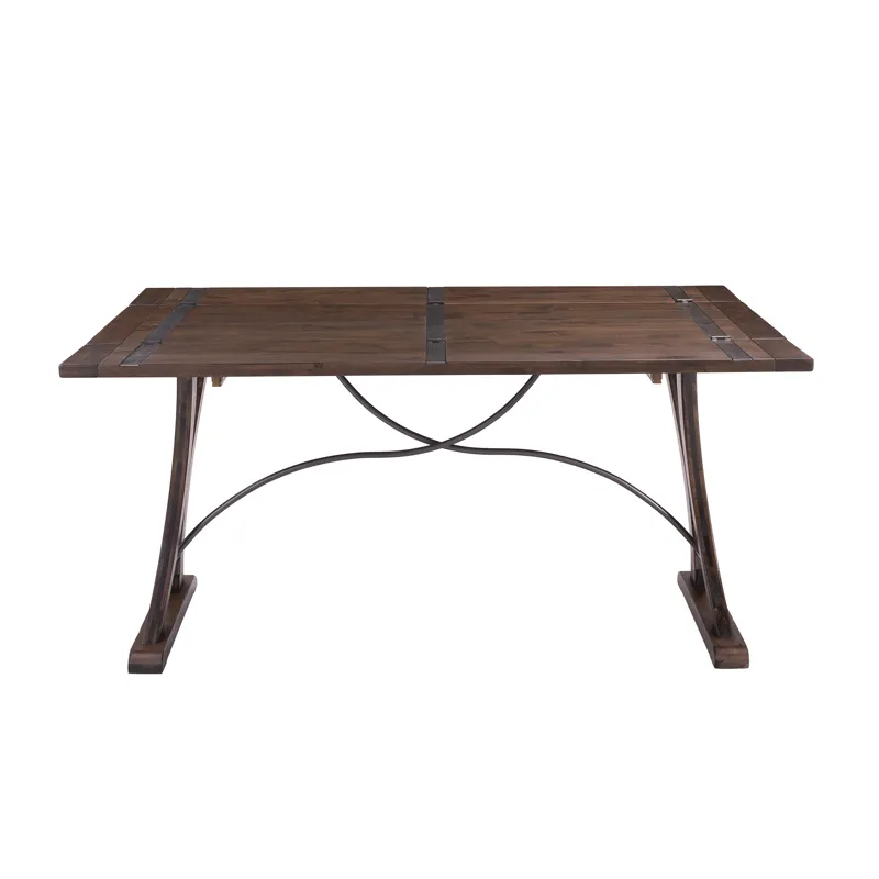 (D682-33) New Bedford- Folding Top Dining Table- Latte/Dark Pine