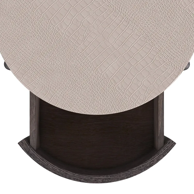 Nica End Table in White and Brown