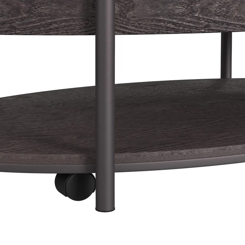 Nica Lift Top Coffee Table in White and Brown