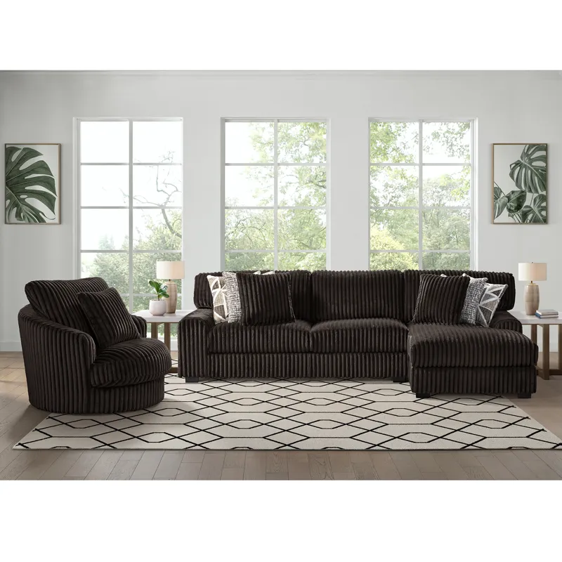 Arizona Swivel Chair with 1 Pillow 20” in Grand Cord Espresso