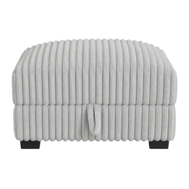 Nightfall Storage Ottoman in Grand Cord Light Grey