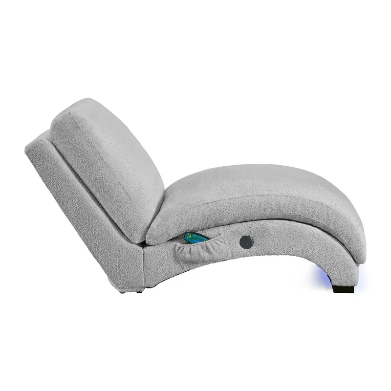 Nori Chaise with Heat Massage, USBC, LED in Glam Fog