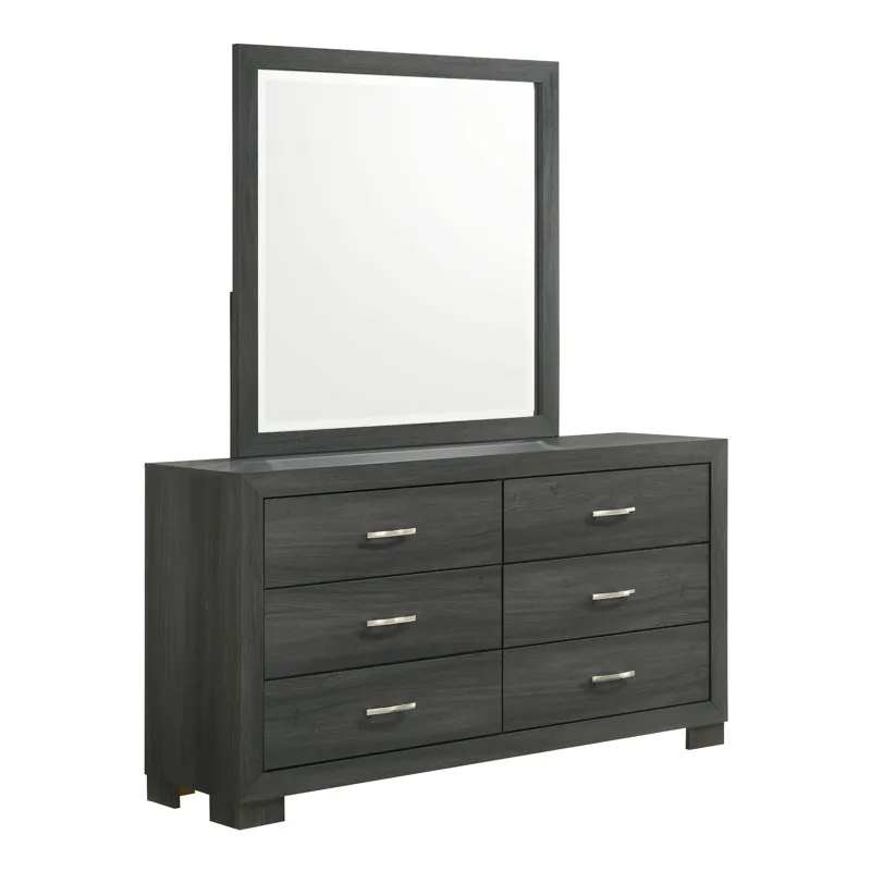 Norvin Dresser & Mirror in Dark Grey