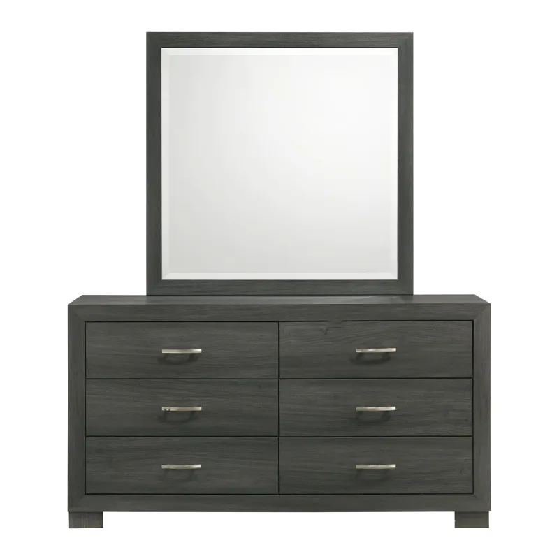Norvin Dresser & Mirror in Dark Grey