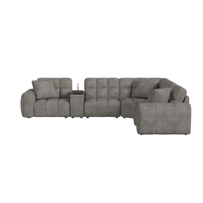 Odyssey LHF Chair with Vibration, Heat Massage, Hidden Storage/Arm with 1 Pillow 19" in Amount Grey