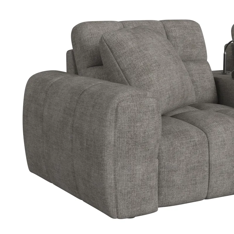 Odyssey LHF Chair with Vibration, Heat Massage, Hidden Storage/Arm with 1 Pillow 19" in Amount Grey