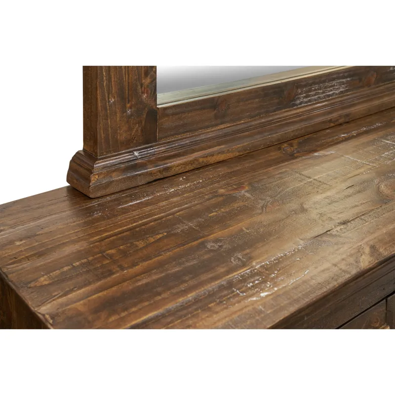 Olivia Brown Dresser & Mirror Set