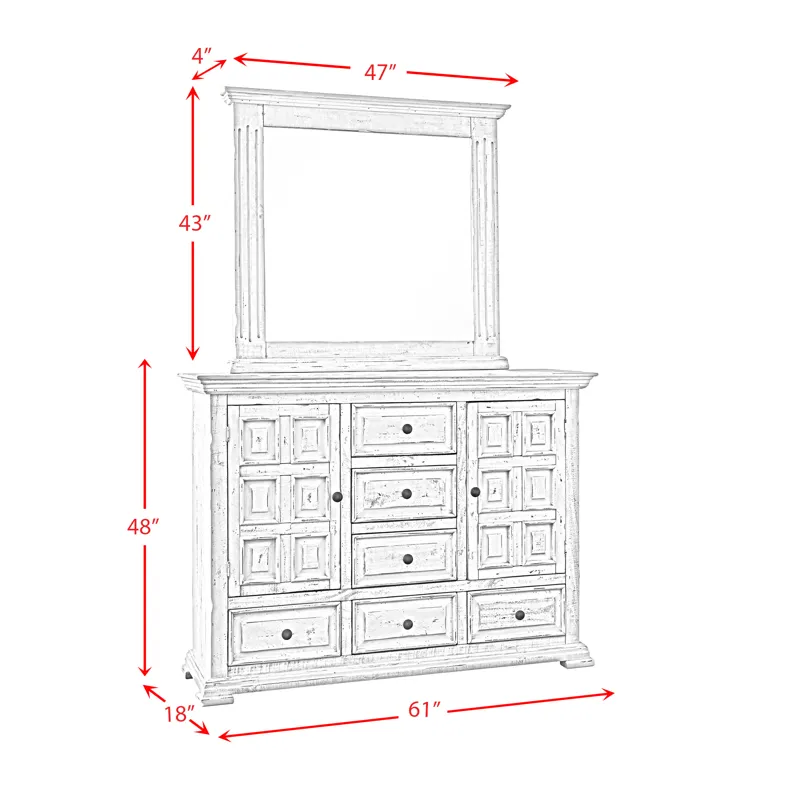 Olivia Brown Dresser & Mirror Set