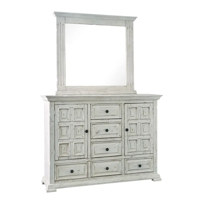 Olivia White Dresser & Mirror Set