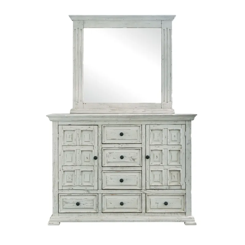 Olivia White Dresser & Mirror Set