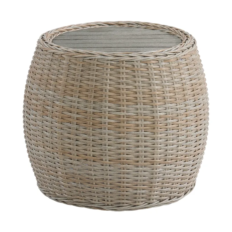 Ollie Cuddler Chair and End Table - Tan and Olefin White Cream