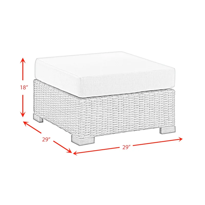 Ollie Ottoman - Tan and Olefin White Cream