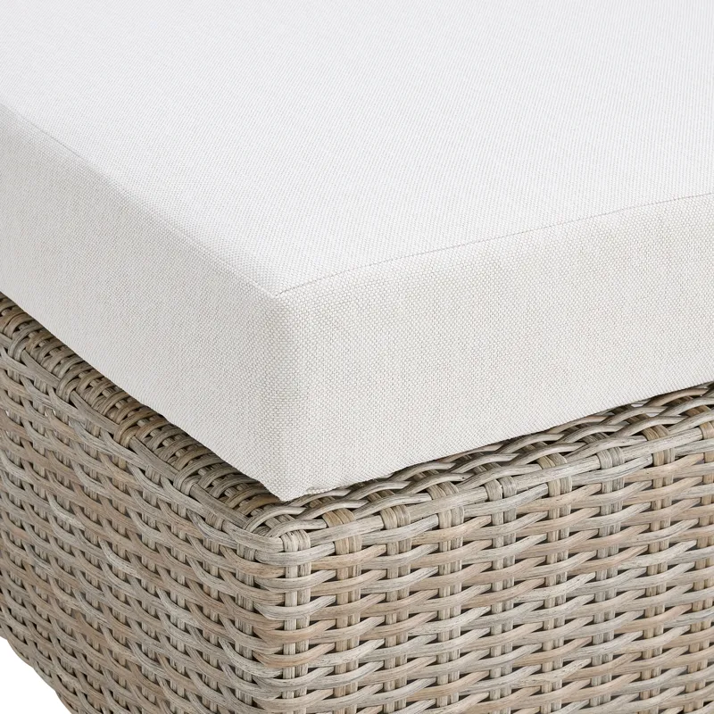 Ollie Ottoman - Tan and Olefin White Cream