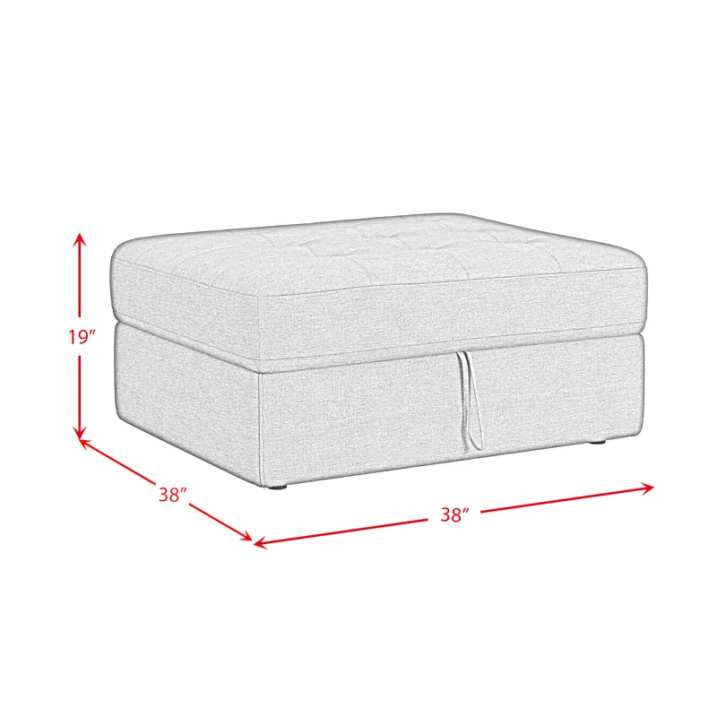 Options One Storage Ottoman in Palmer Plus Teal