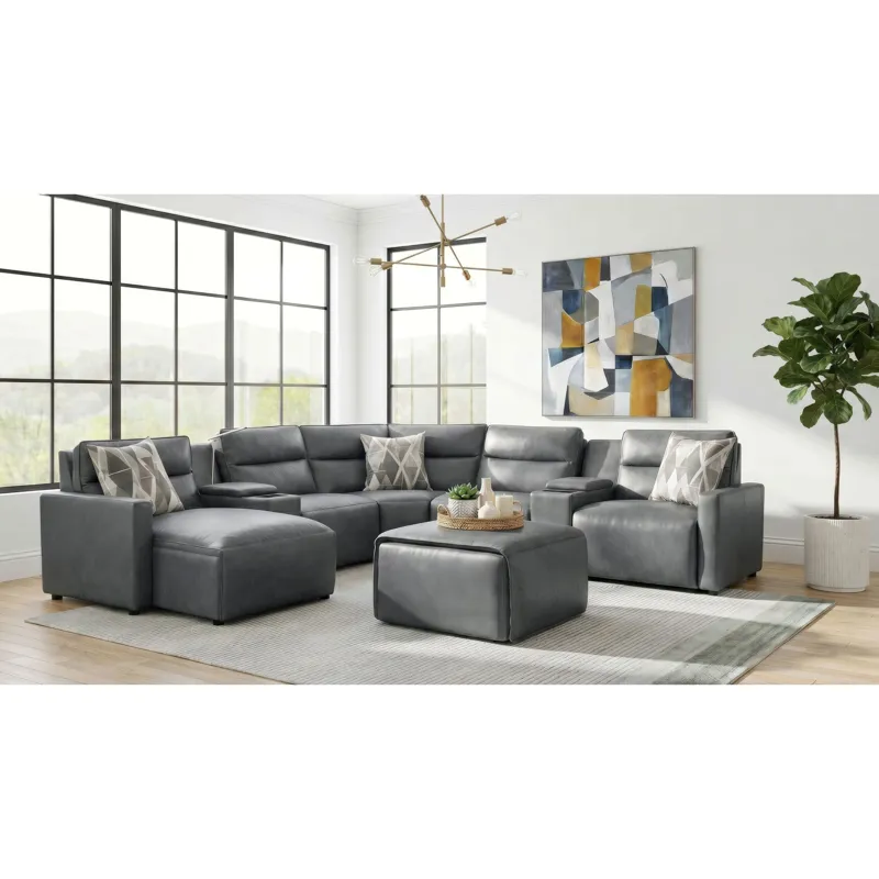 Options Two Ottoman in Simba Slate