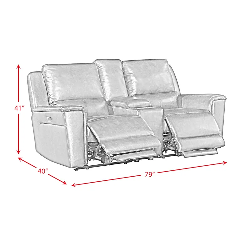 Pantera Power Motion Loveseat with Console in Palais Taupe