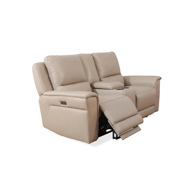 Pantera Power Motion Loveseat with Console in Palais Taupe