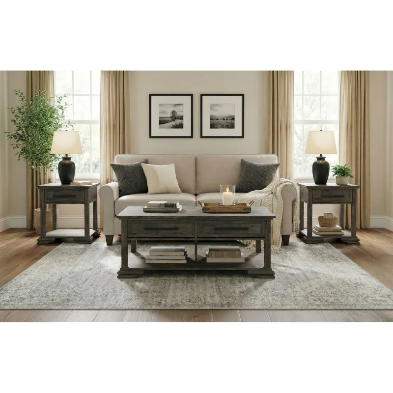 Park Ridge End Table in Charcoal