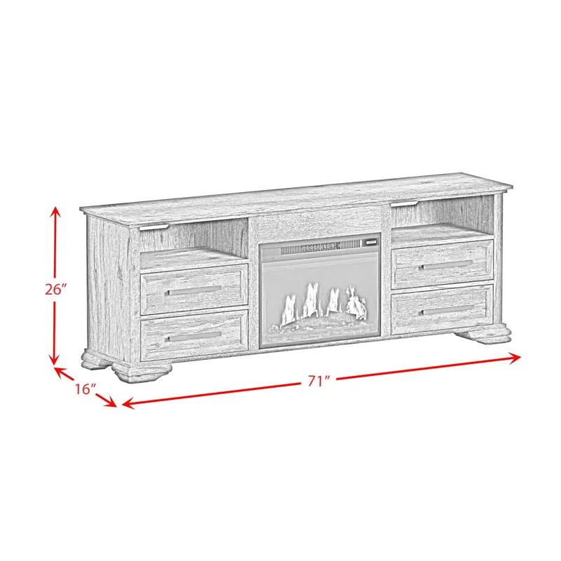 Park Ridge KIT - 71\'\' TV Console with Fireplace Insert in Charcoal