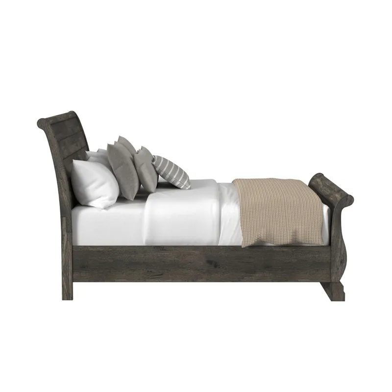 Park Ridge Full Sleigh Storage Bed in Charcoal