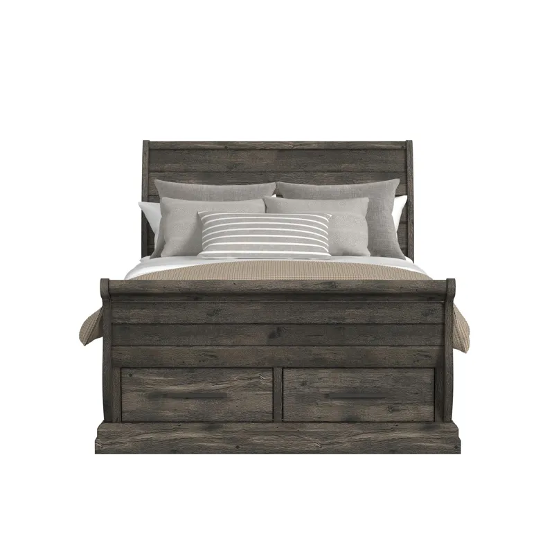 Park Ridge Full Sleigh Storage Bed in Charcoal