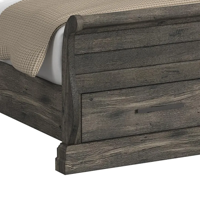 Park Ridge Full Sleigh Storage Bed in Charcoal
